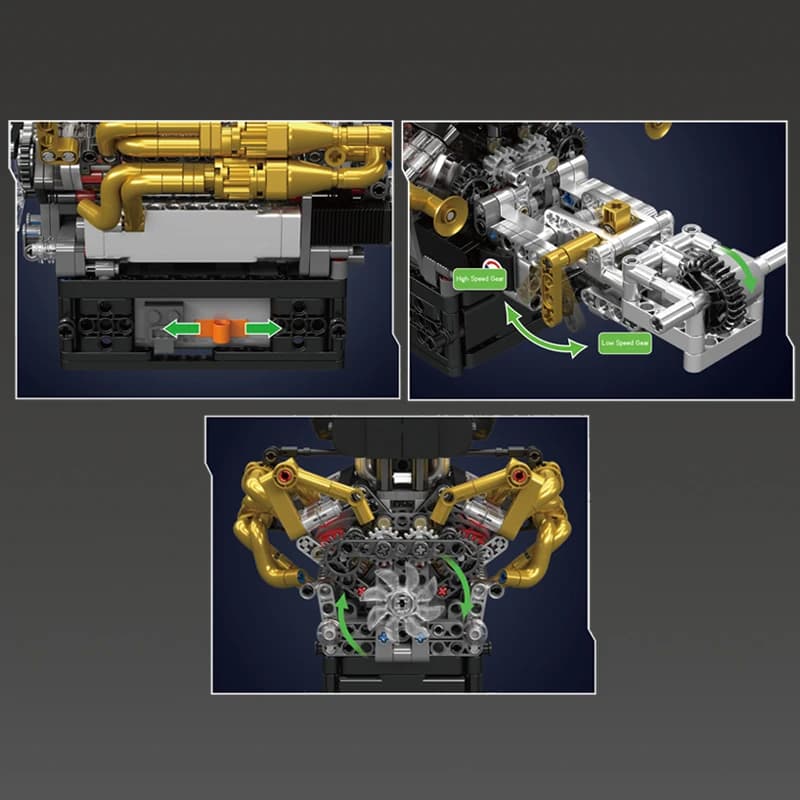 Mold King 10224 Techniczny Silnik Samochodowy Valkyrie Model Silnika V12 Prezent Świąteczny Dla Dzieci