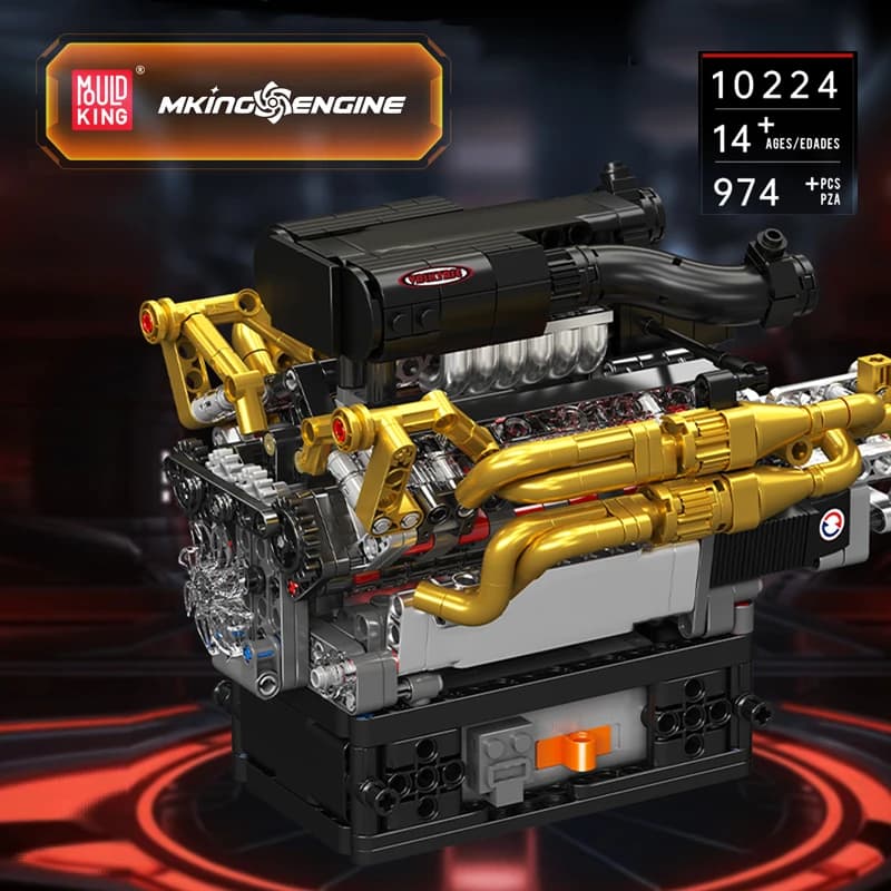 Mold King 10224 Techniczny Silnik Samochodowy Valkyrie Model Silnika V12 Prezent Świąteczny Dla Dzieci