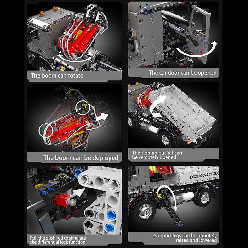 Mould King 19016 Techniczny Samochód – Zdalnie Sterowana Ciężarówka z Dźwigiem Transportowym, Zestaw Klocków Konstrukcyjnych dla Dzieci, Idealny na Prezent Świąteczny.