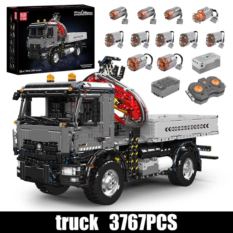 Mould King 19016 Techniczny Samochód – Zdalnie Sterowana Ciężarówka z Dźwigiem Transportowym, Zestaw Klocków Konstrukcyjnych dla Dzieci, Idealny na Prezent Świąteczny.