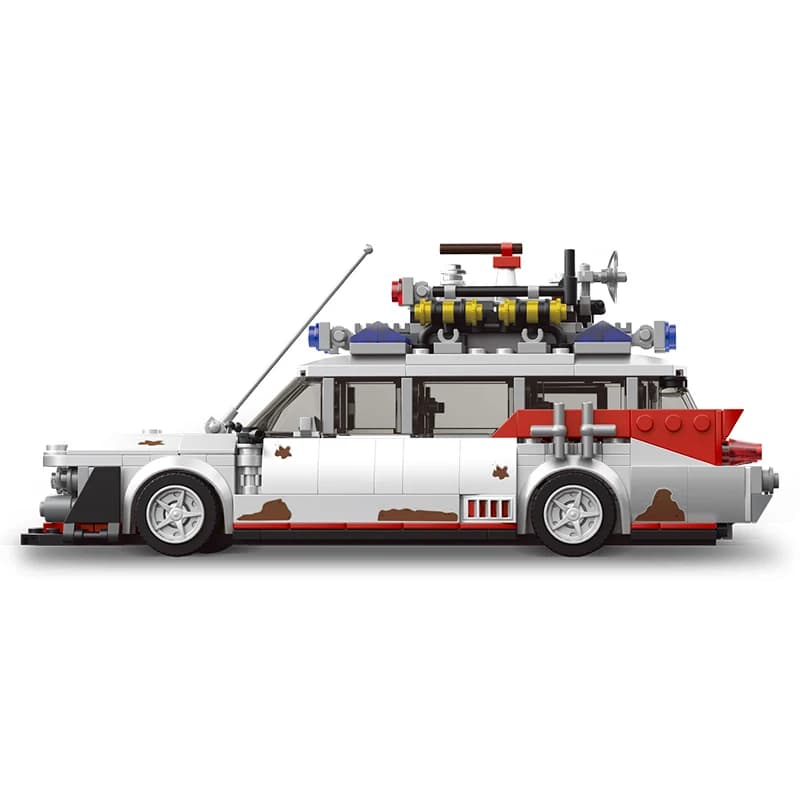 MOULD KING 27020 Techniczne zabawki samochodowe Mini Ghost Bustered ECTO-1 Model samochodu Montaż Blok budowlany Cegła Prezenty świąteczne dla dzieci