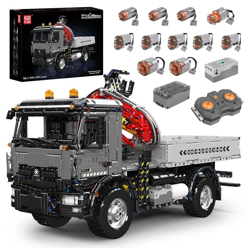 Mould King 19016 Techniczny Samochód – Zdalnie Sterowana Ciężarówka z Dźwigiem Transportowym, Zestaw Klocków Konstrukcyjnych dla Dzieci, Idealny na Prezent Świąteczny.